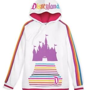 Disney Parks Retro Striped Disneyland White Hoodie with Jogger Pants 2 piece set